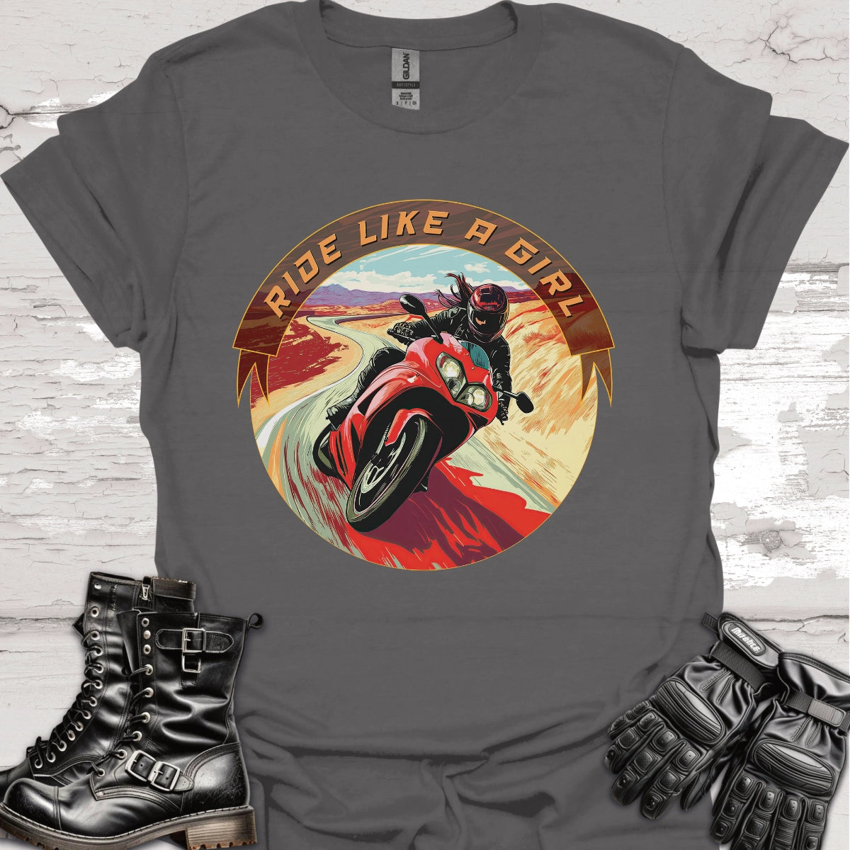 Ride like a Girl #8 Sport bike T-Shirt