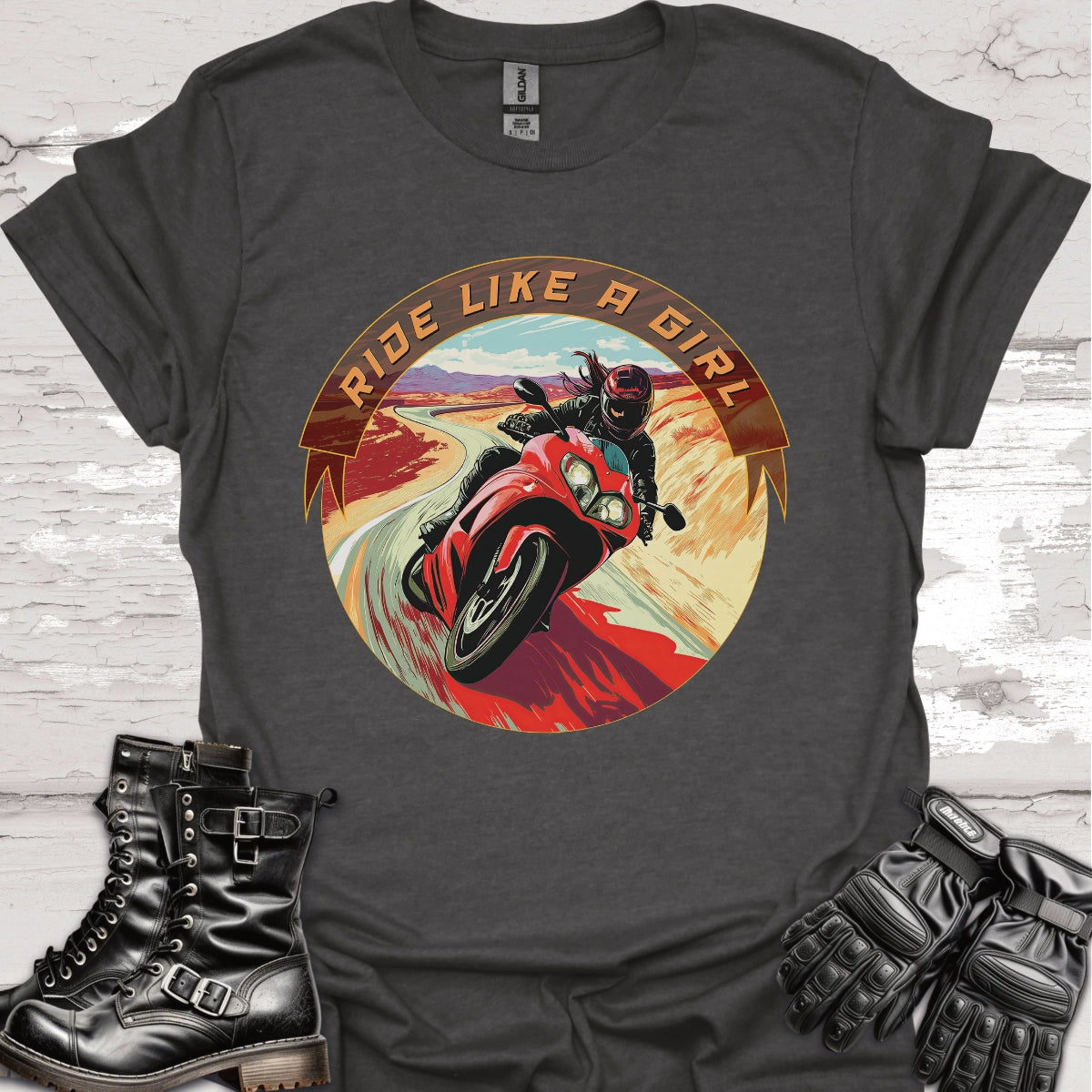 Ride like a Girl #8 Sport bike T-Shirt