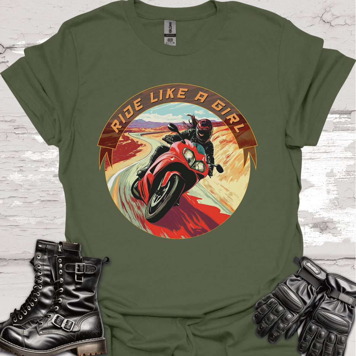 Ride like a Girl #8 Sport bike T-Shirt