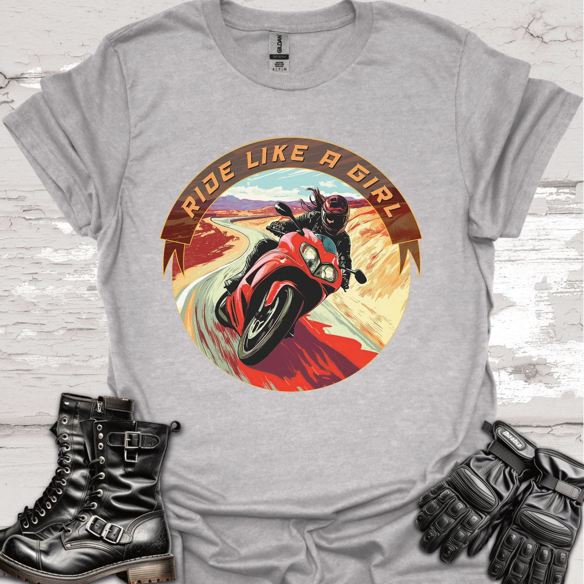 Ride like a Girl #8 Sport bike T-Shirt
