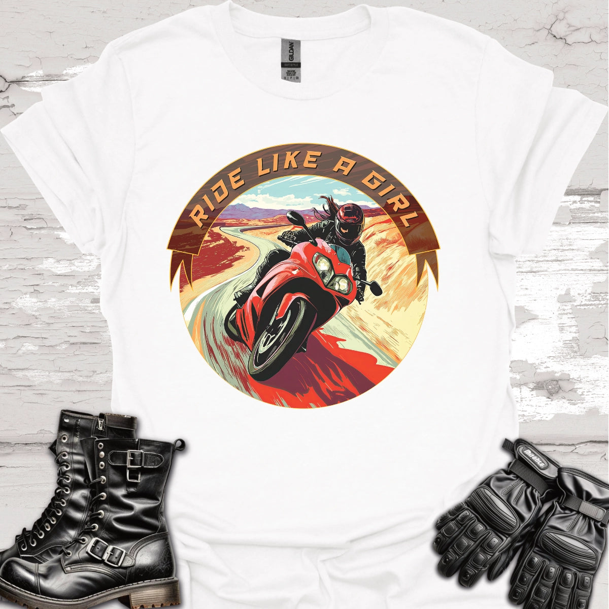 Ride like a Girl #8 Sport bike T-Shirt