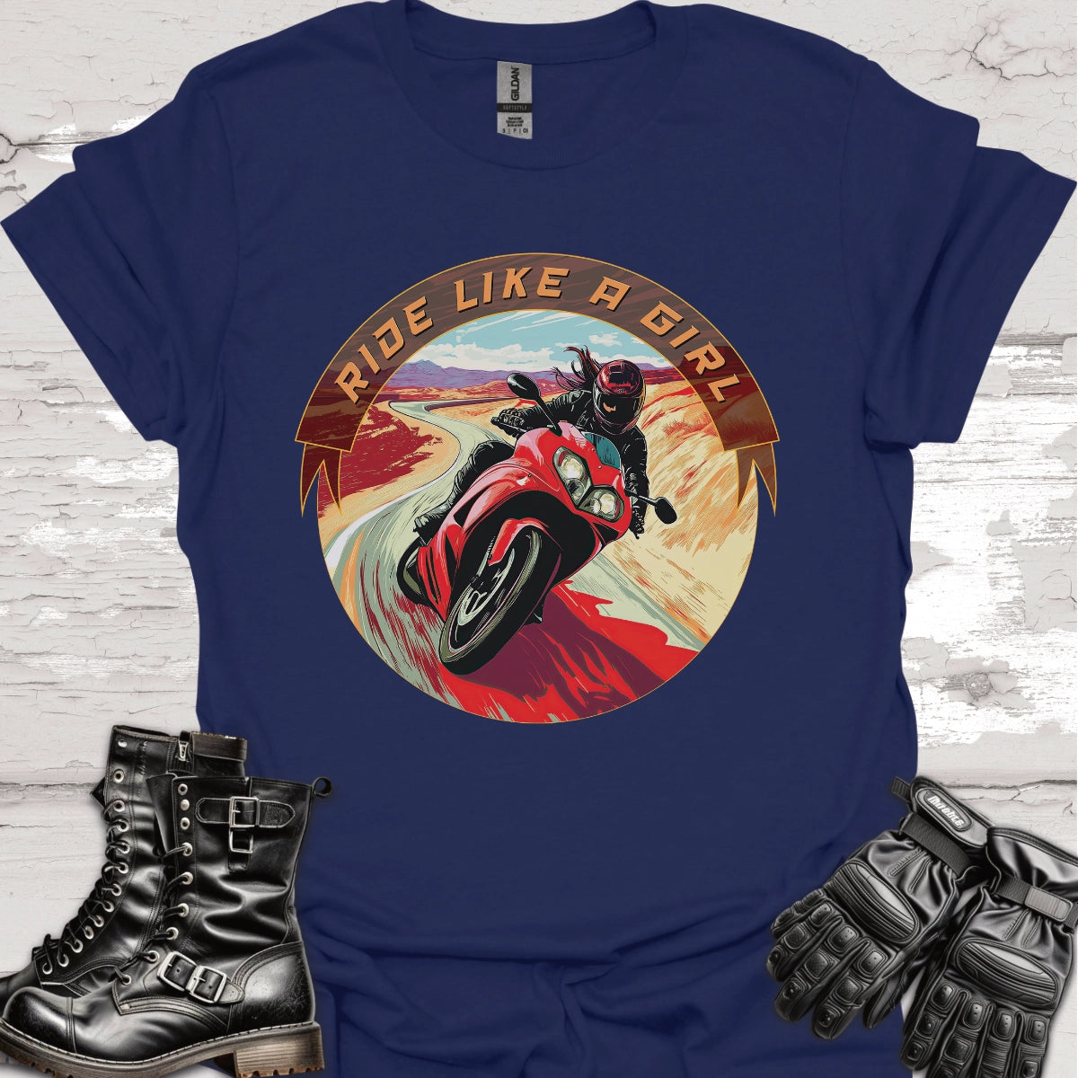 Ride like a Girl #8 Sport bike T-Shirt