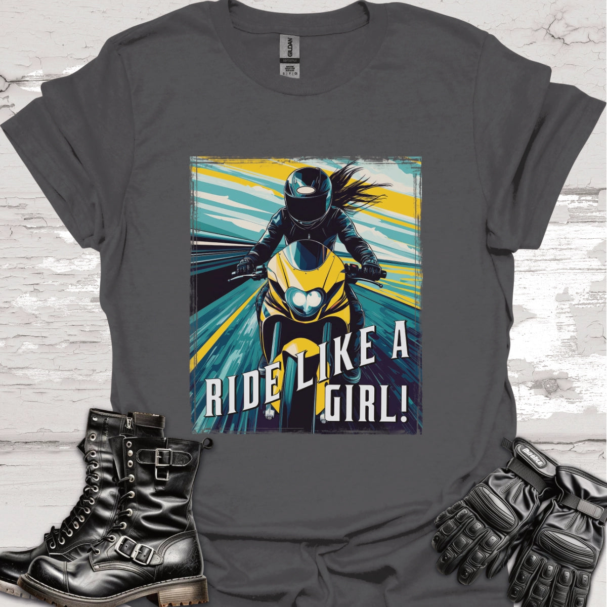 Ride like a Girl #15 Unisex Softstyle T-Shirt