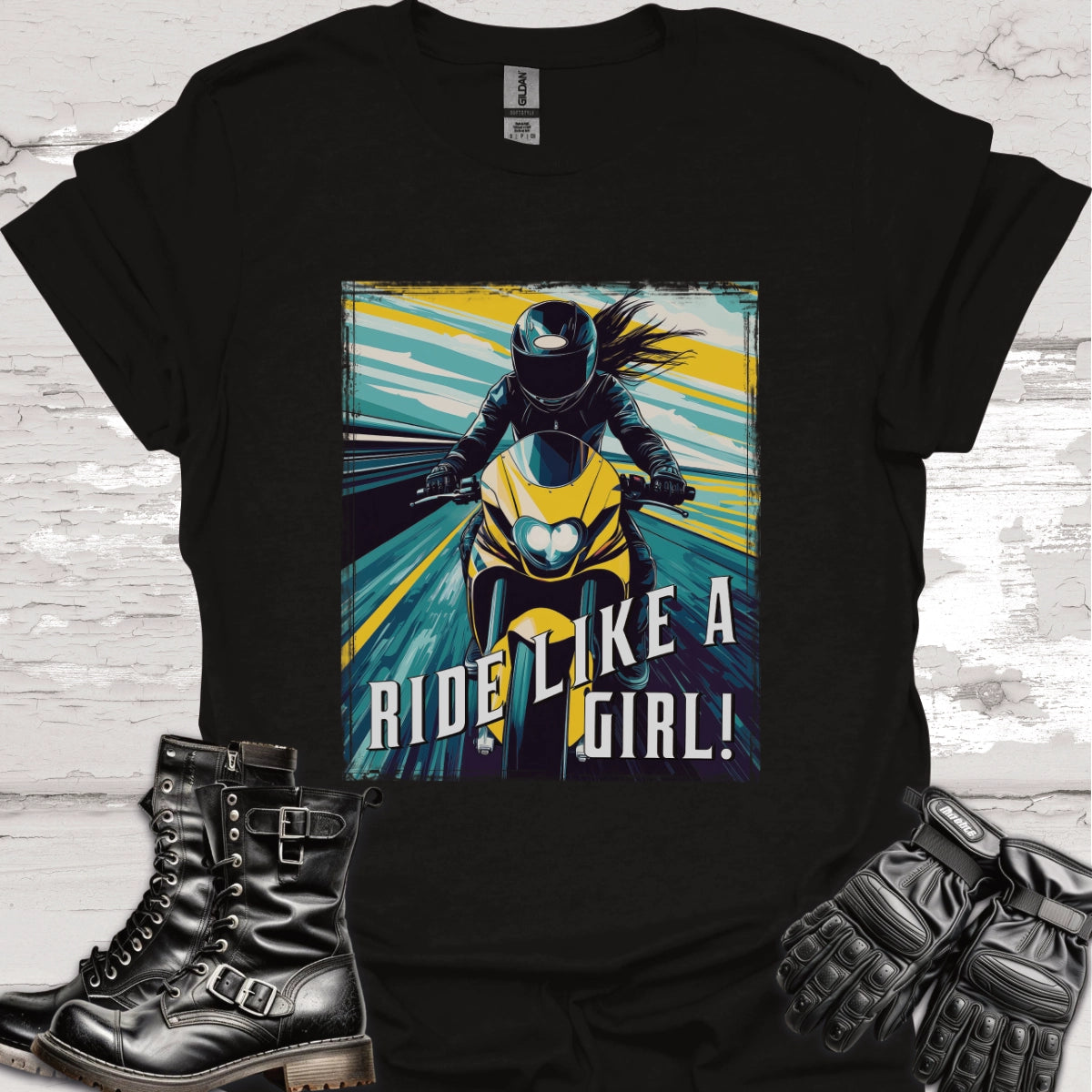 Ride like a Girl #15 Unisex Softstyle T-Shirt