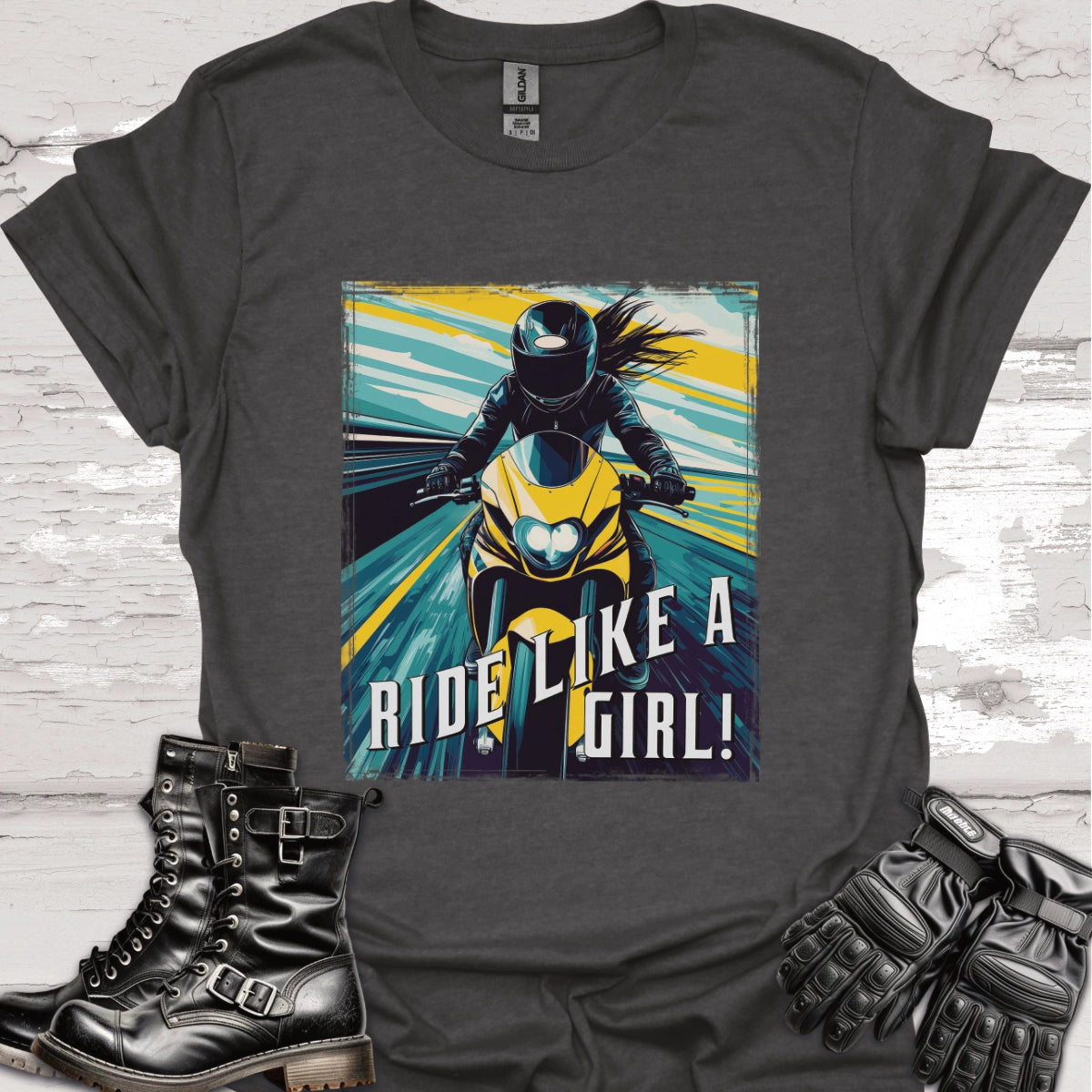 Ride like a Girl #15 Unisex Softstyle T-Shirt