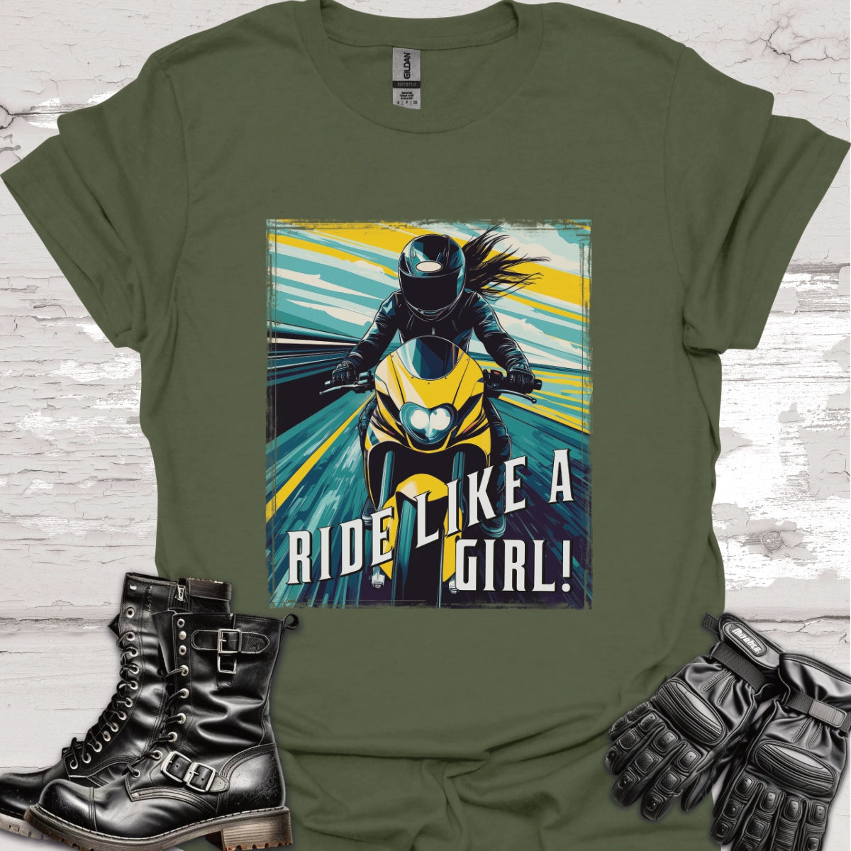 Ride like a Girl #15 Unisex Softstyle T-Shirt