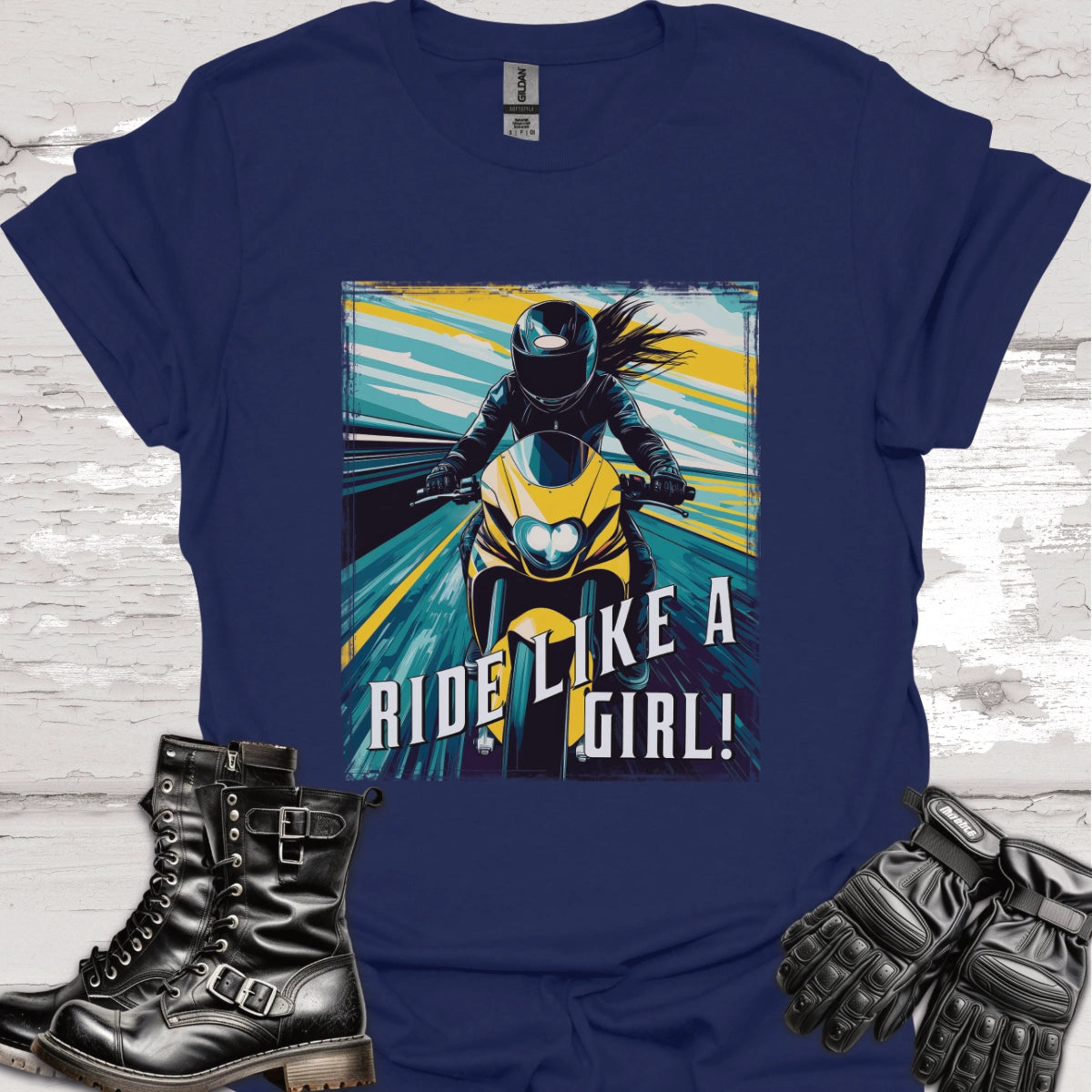 Ride like a Girl #15 Unisex Softstyle T-Shirt