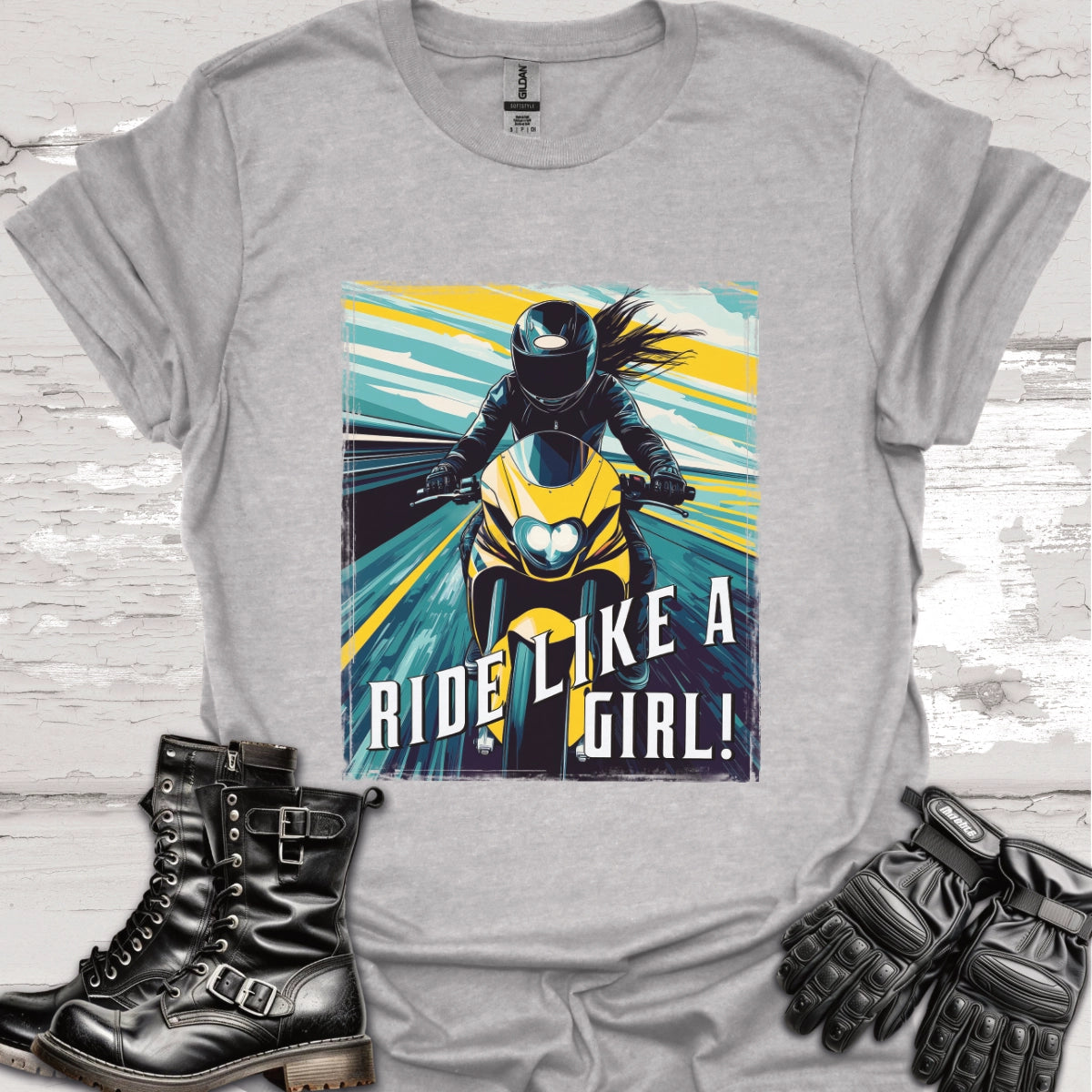 Ride like a Girl #15 Unisex Softstyle T-Shirt