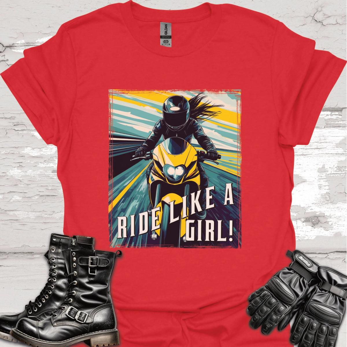 Ride like a Girl #15 Unisex Softstyle T-Shirt
