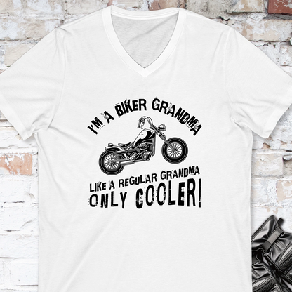 Biker Grandma, Nanna, Nana, Nanny, etc - V neck T shirt