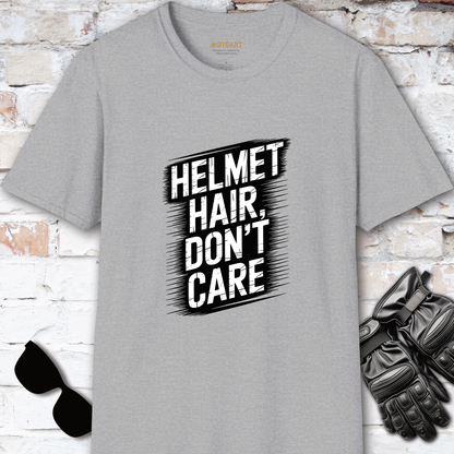 Helmet Hair, Don't Care #2 unisex T-Shirt