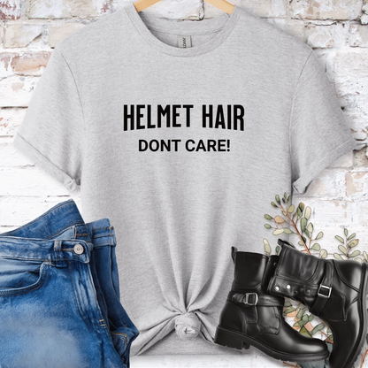 Helmet Hair, Don't Care Women'sT shirt