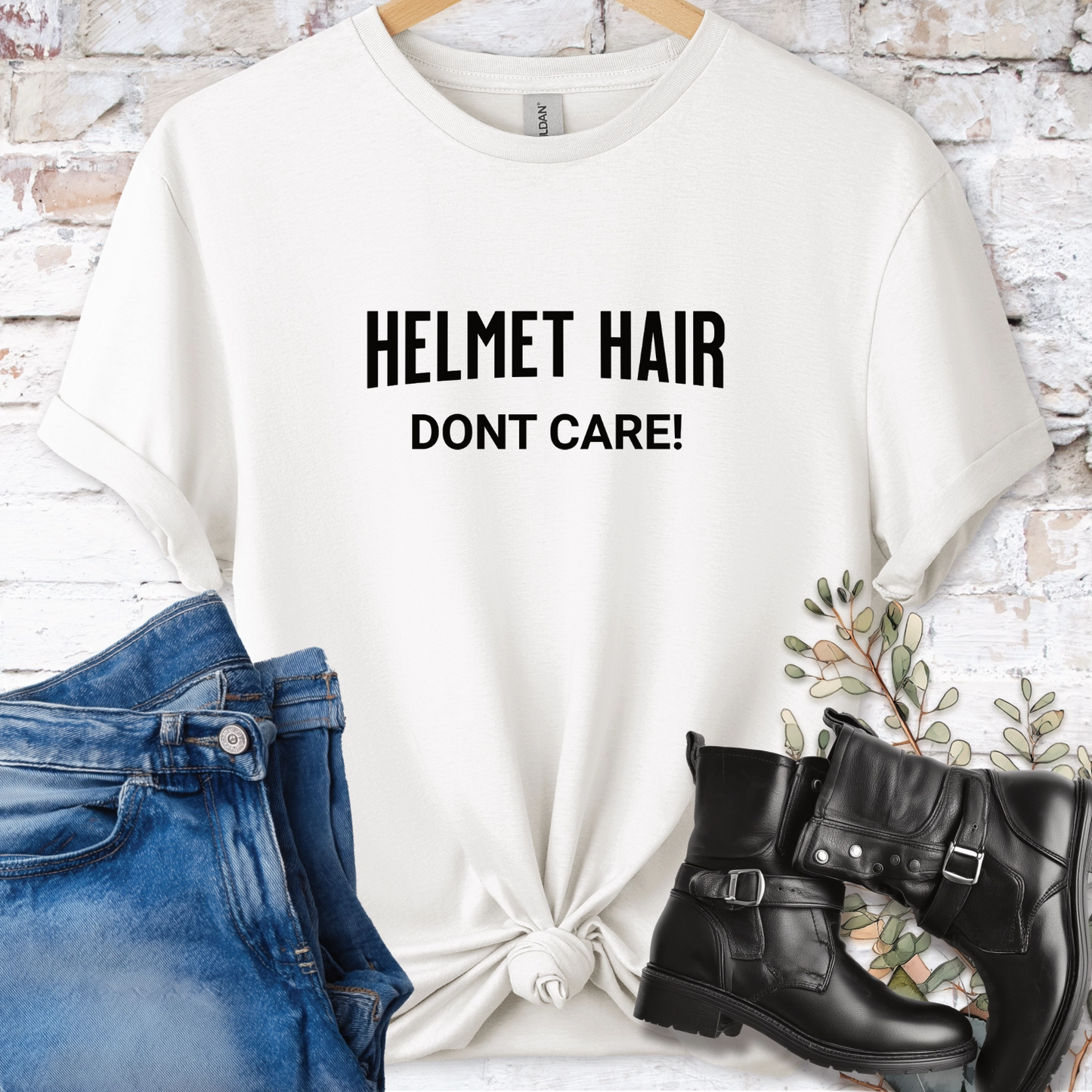 Helmet Hair, Don't Care Women'sT shirt