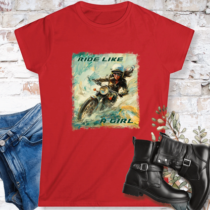 Ride like a Girl #4 Women's Softstyle Tee