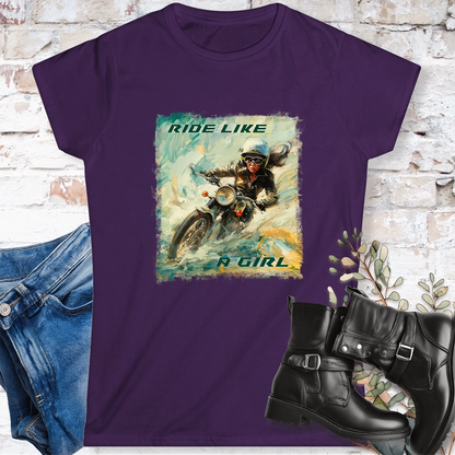 Ride like a Girl #4 Women's Softstyle Tee