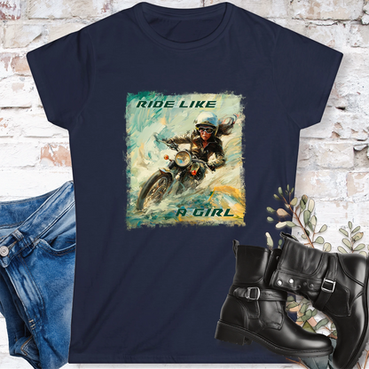 Ride like a Girl #4 Women's Softstyle Tee