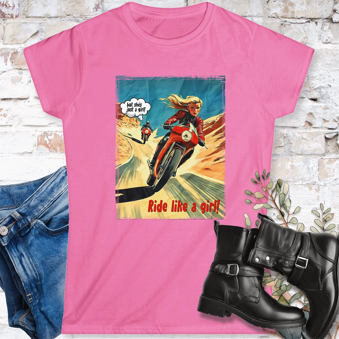 Ride like a Girl #6 Women's Softstyle Tee