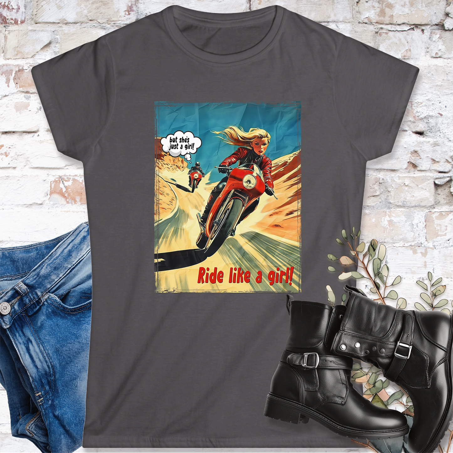 Ride like a Girl #6 Women's Softstyle Tee