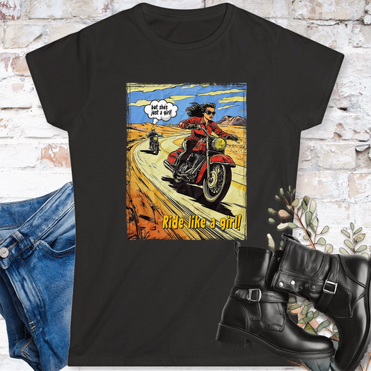 Ride like a Girl #7 Women's Softstyle Tee