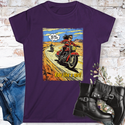 Ride like a Girl #7 Women's Softstyle Tee