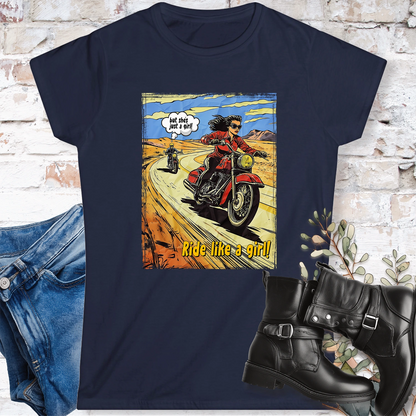 Ride like a Girl #7 Women's Softstyle Tee
