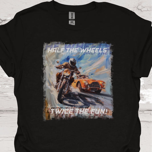 Half the Wheels, Twice the Fun, Vintage Bike Unisex T-Shirt